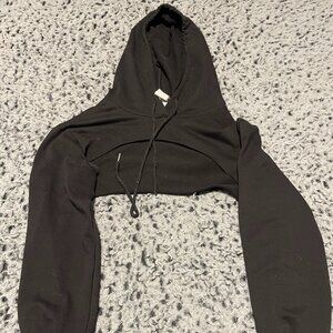 Shein Black Mini Crop Hoodie